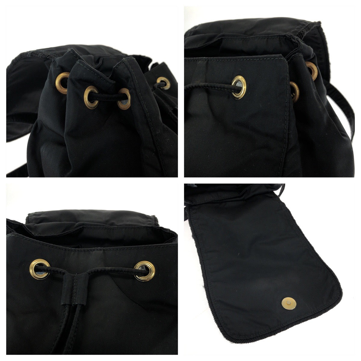 PRADA Backpack Nylon black Test embroidery