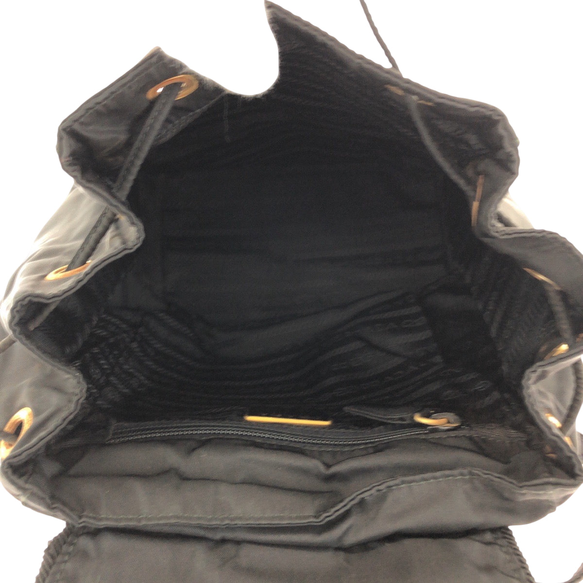 PRADA Backpack Nylon black Test embroidery