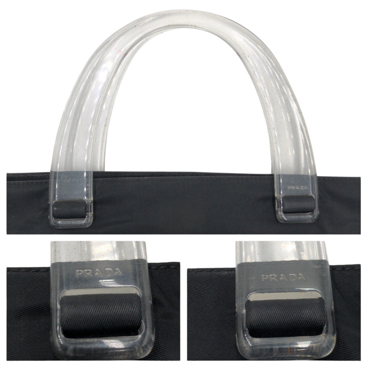 PRADA Handbag Nylon Black black Test Triangular logo