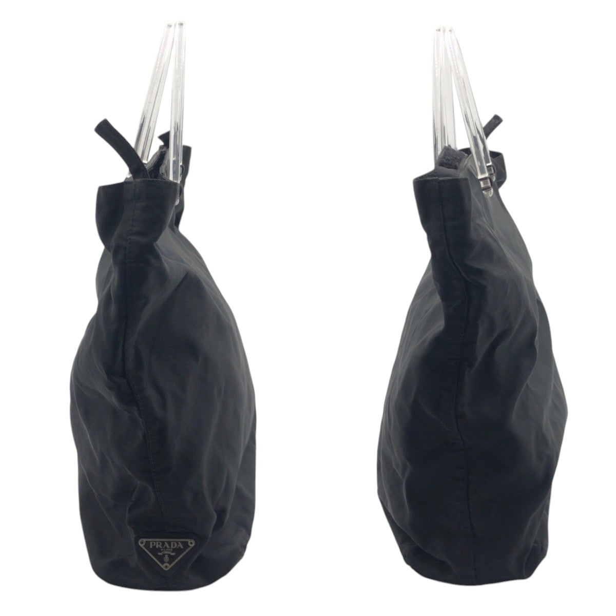 PRADA Handbag Nylon Black black Test Triangular logo