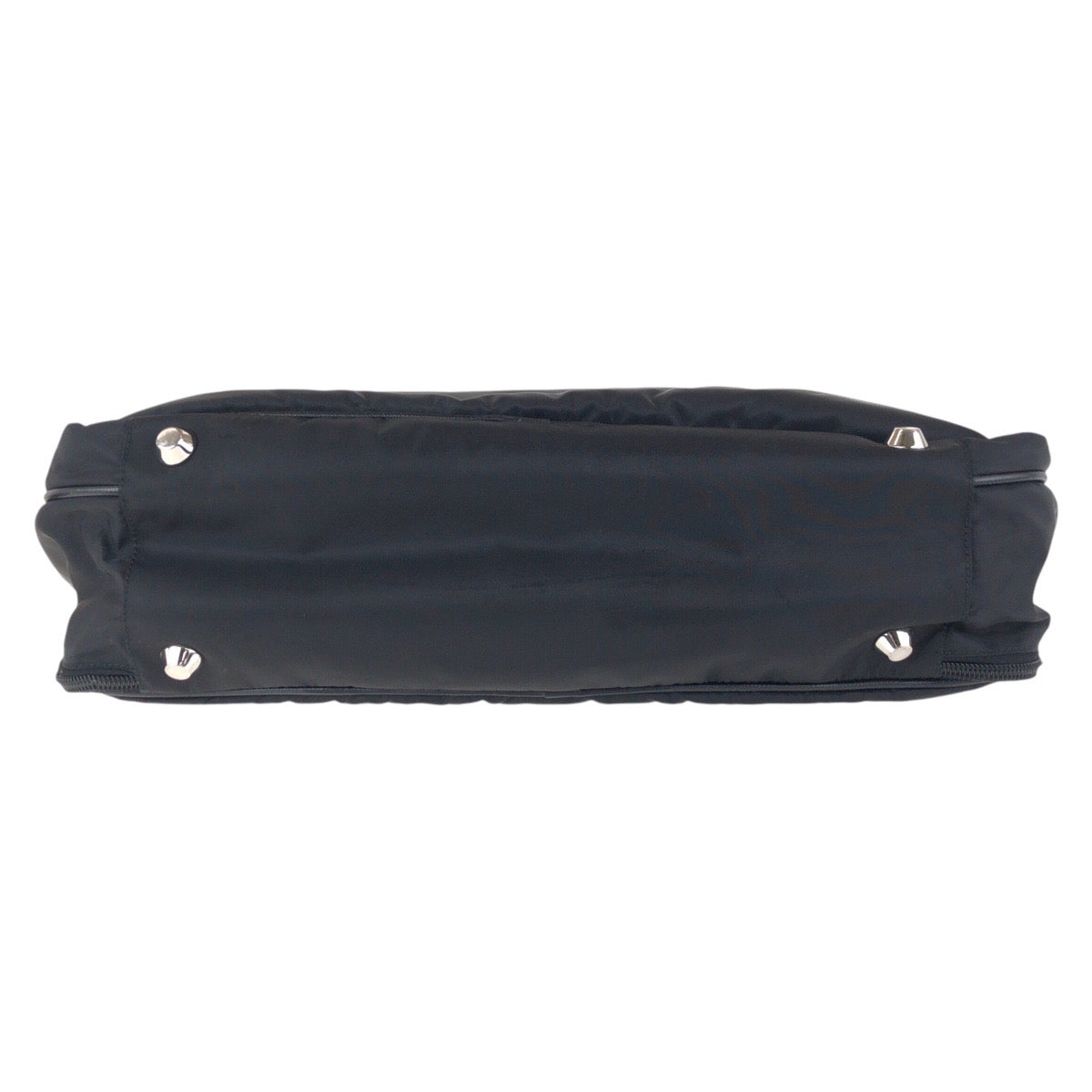 PRADA Business bag Nylon Black SilverMetal Testo Saffiano Triangle With logo