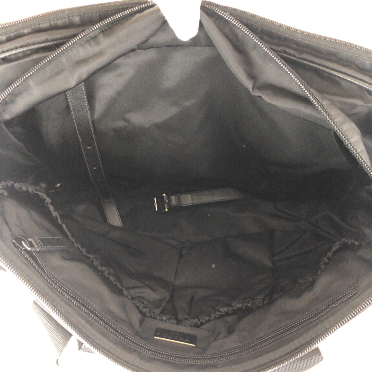 PRADA Business bag Nylon Black SilverMetal Testo Saffiano Triangle With logo