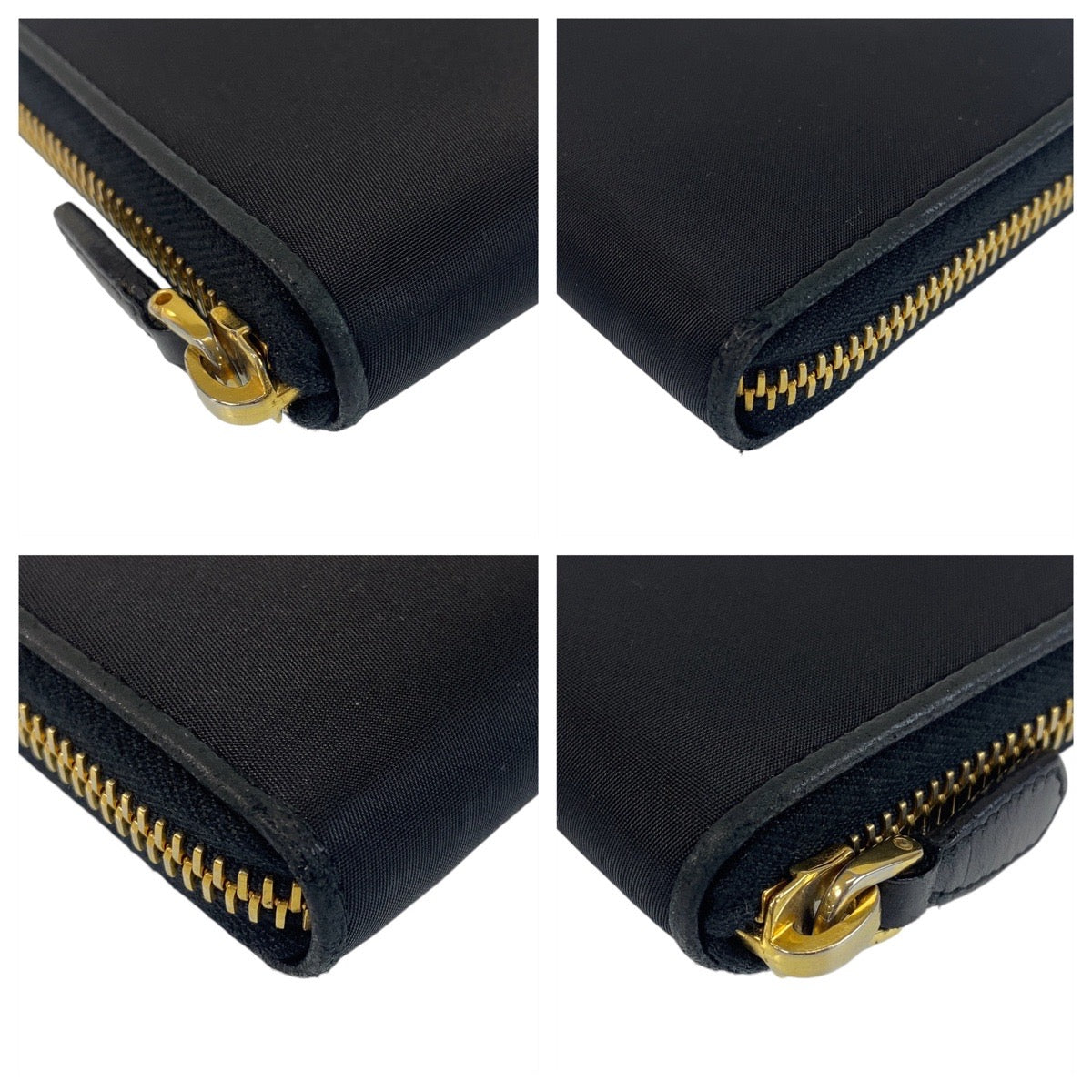 PRADA Long Wallet Purse Nylon black