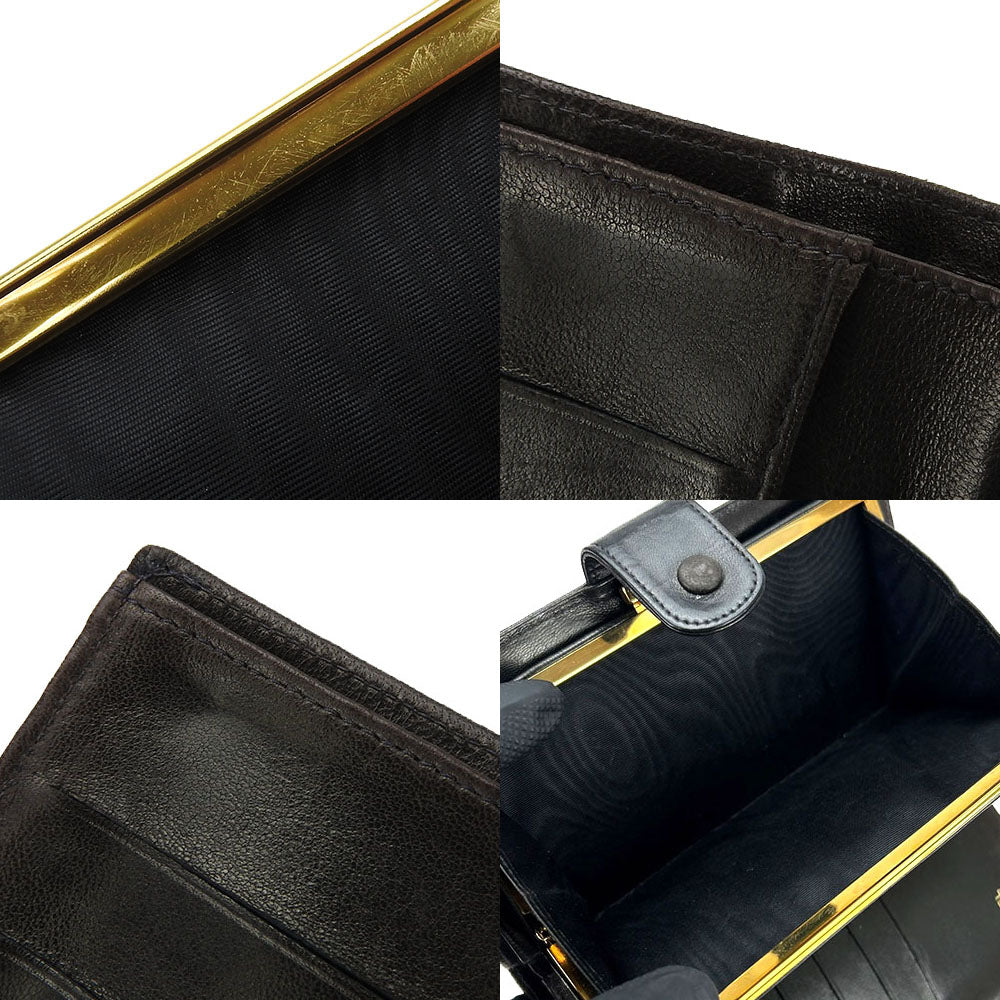 CHANEL Long Wallet Purse lambskin black COCO Mark