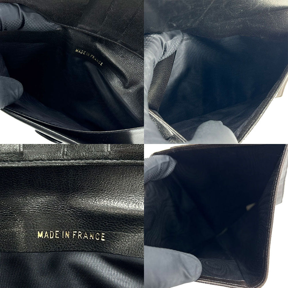 CHANEL Long Wallet Purse lambskin black COCO Mark