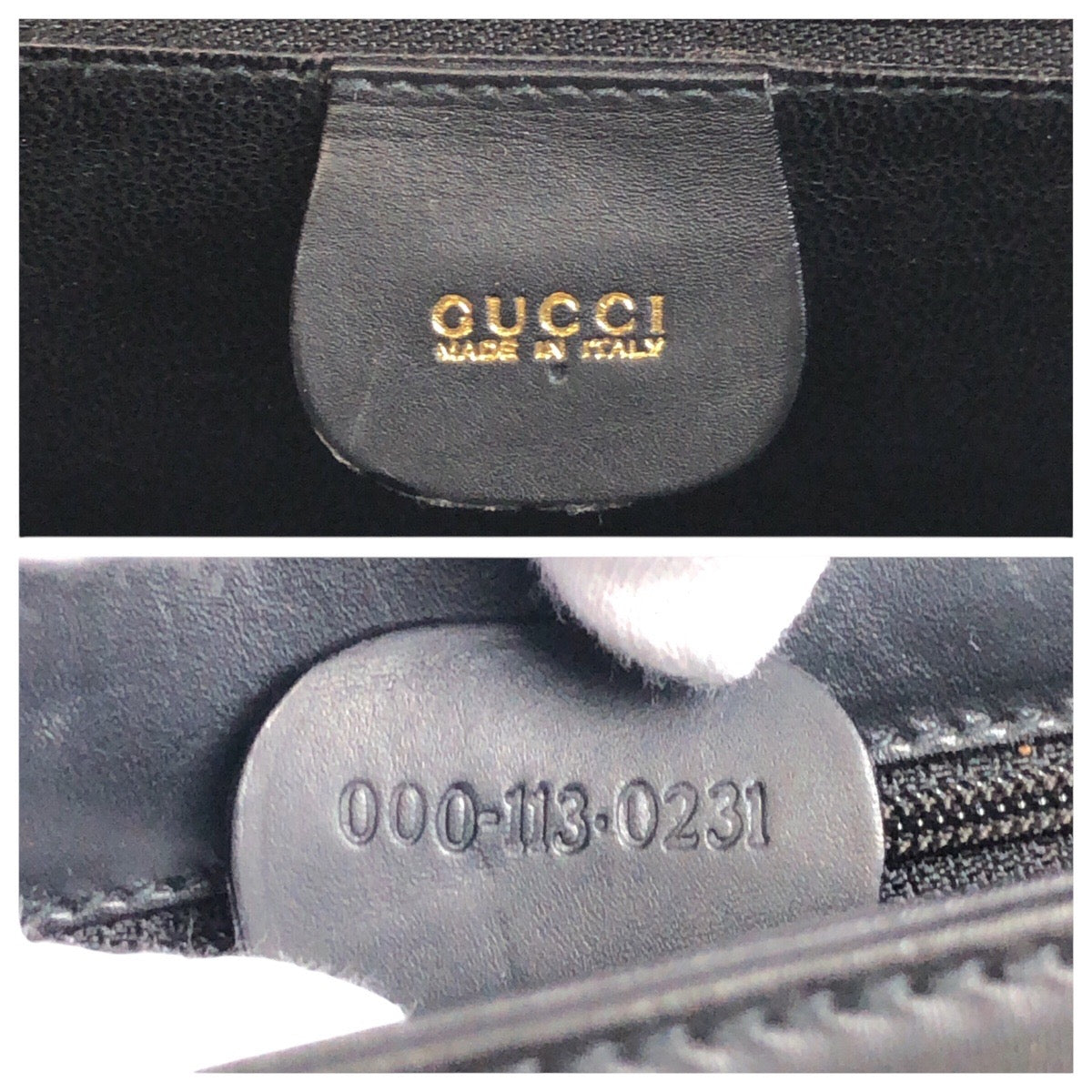 GUCCI Handbag 000 113 0231 leather Black GoldMetal Bamboo