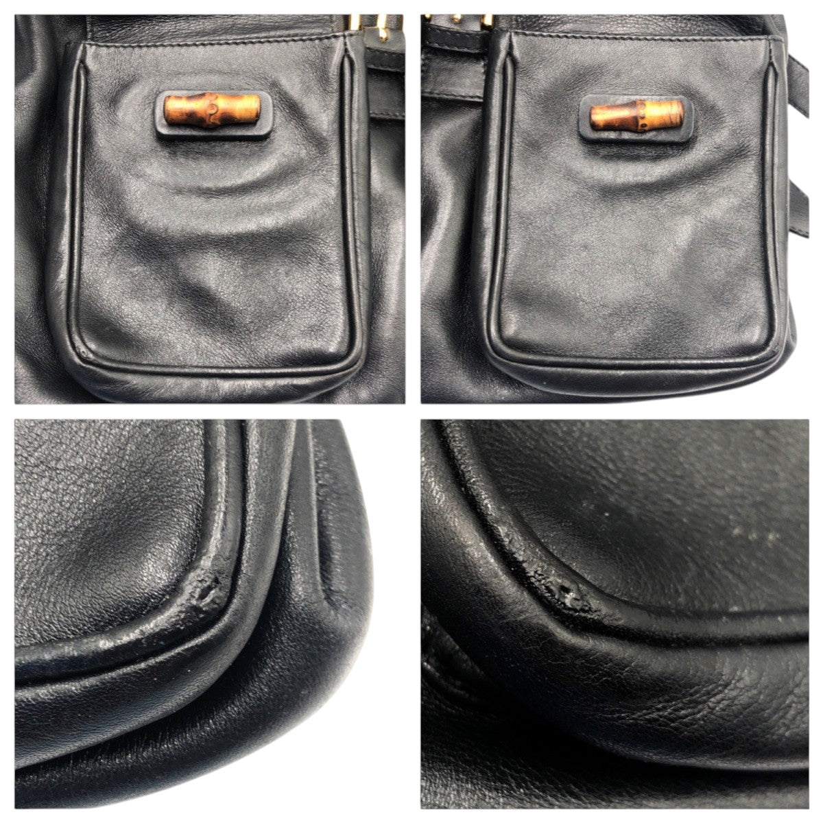GUCCI Backpack 003 1998 0016 leather Black black Bamboo