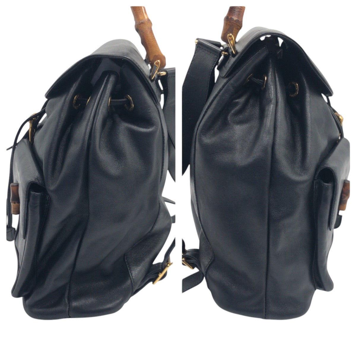 GUCCI Backpack 003 1998 0016 leather Black black Bamboo