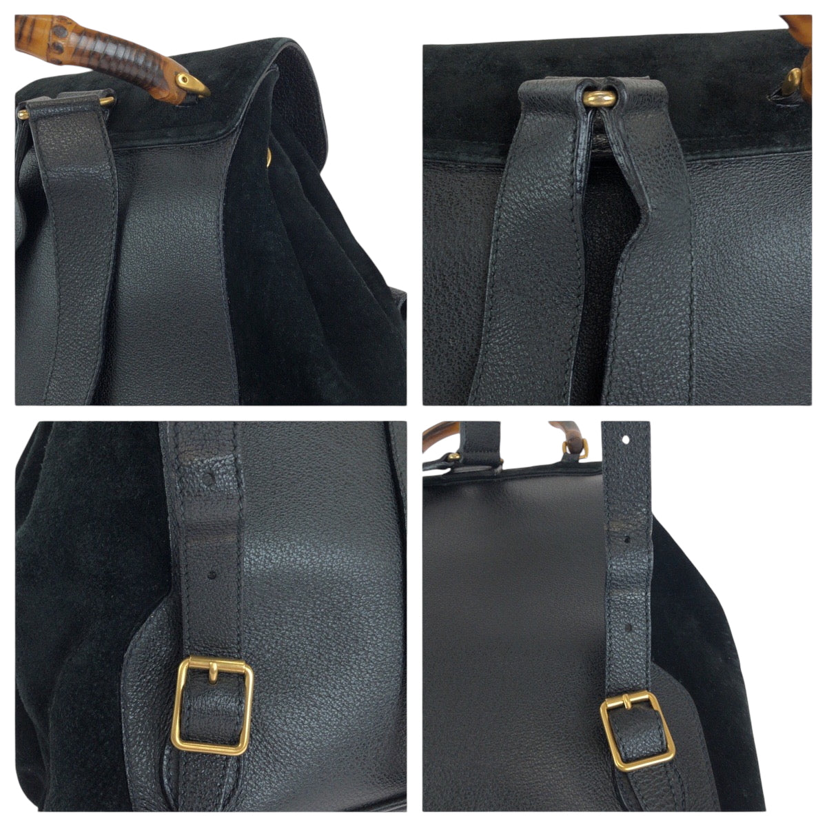GUCCI Backpack 003 2058 Suede black Bamboo