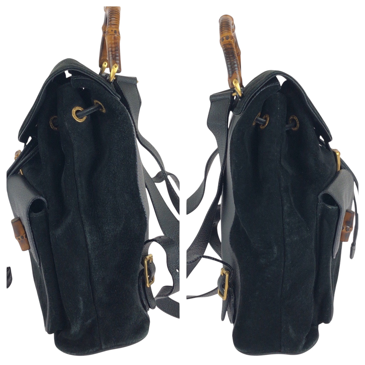GUCCI Backpack 003 2058 Suede black Bamboo