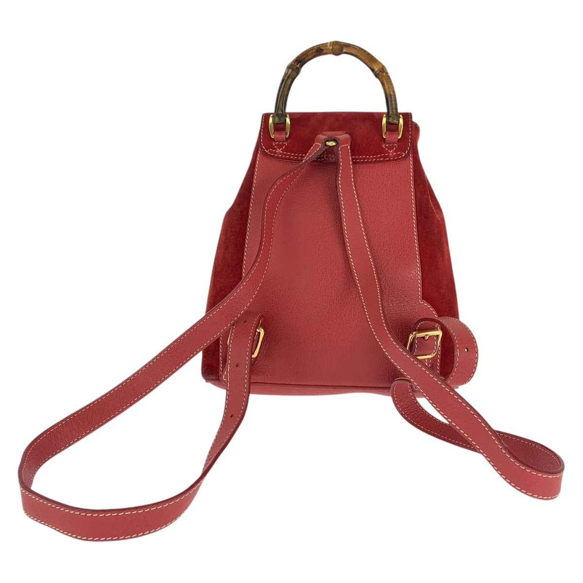 GUCCI Backpack 003 1956 0030 Suede Red Bamboo