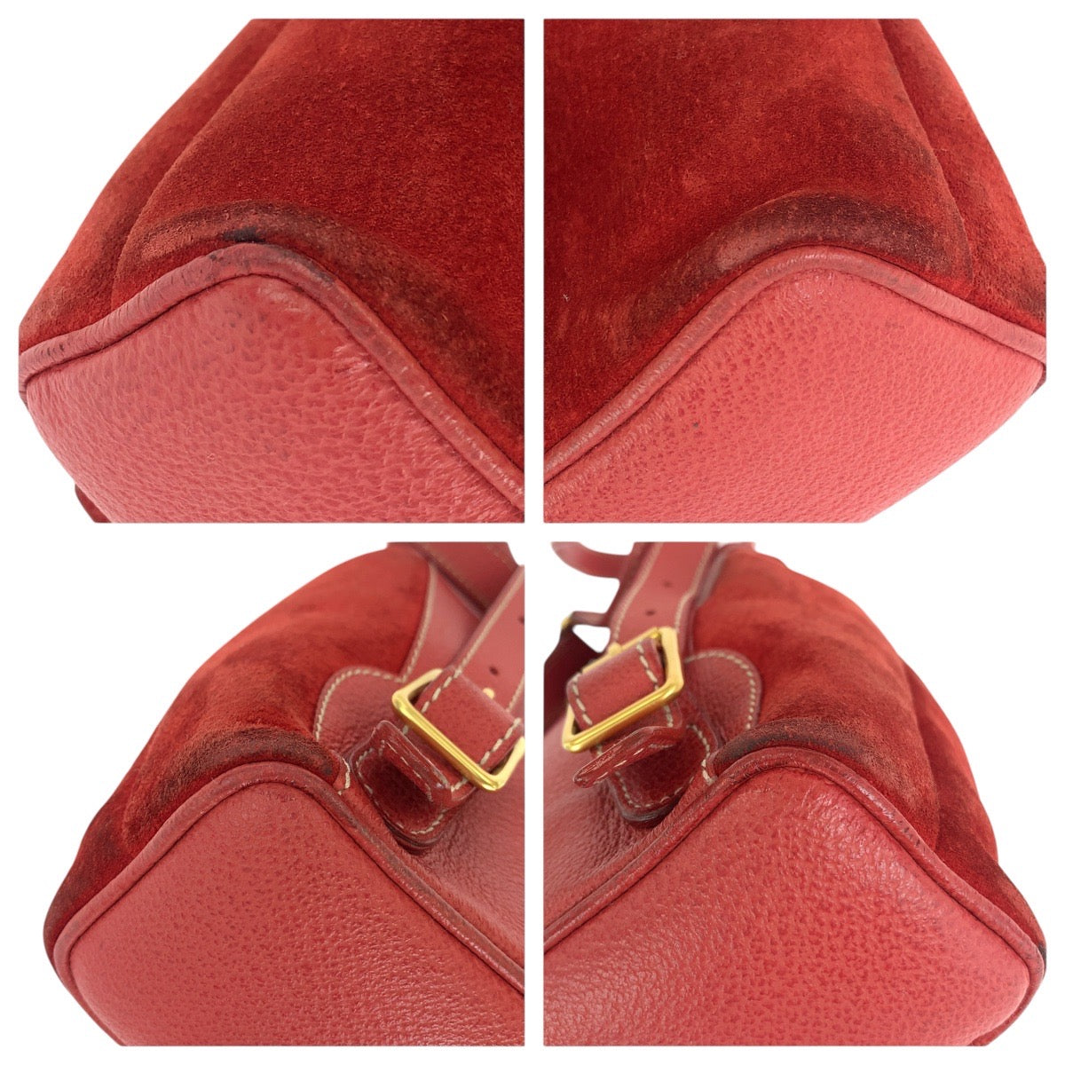 GUCCI Backpack 003 1956 0030 Suede Red Bamboo