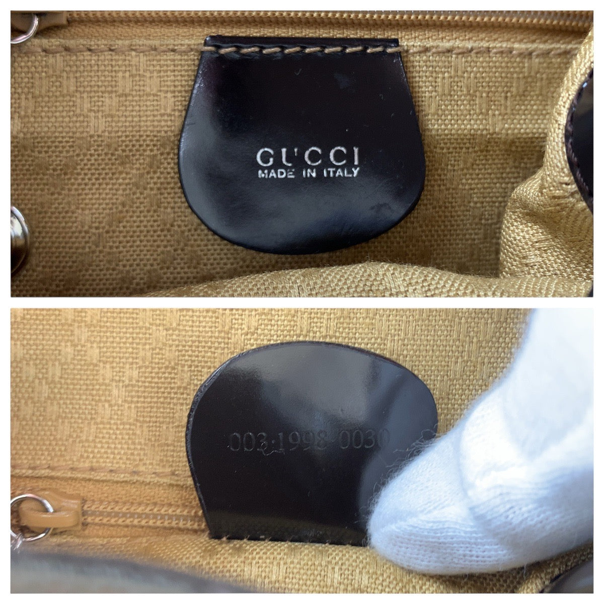 GUCCI Backpack 003 1998 0030 canvas Brown Bamboo