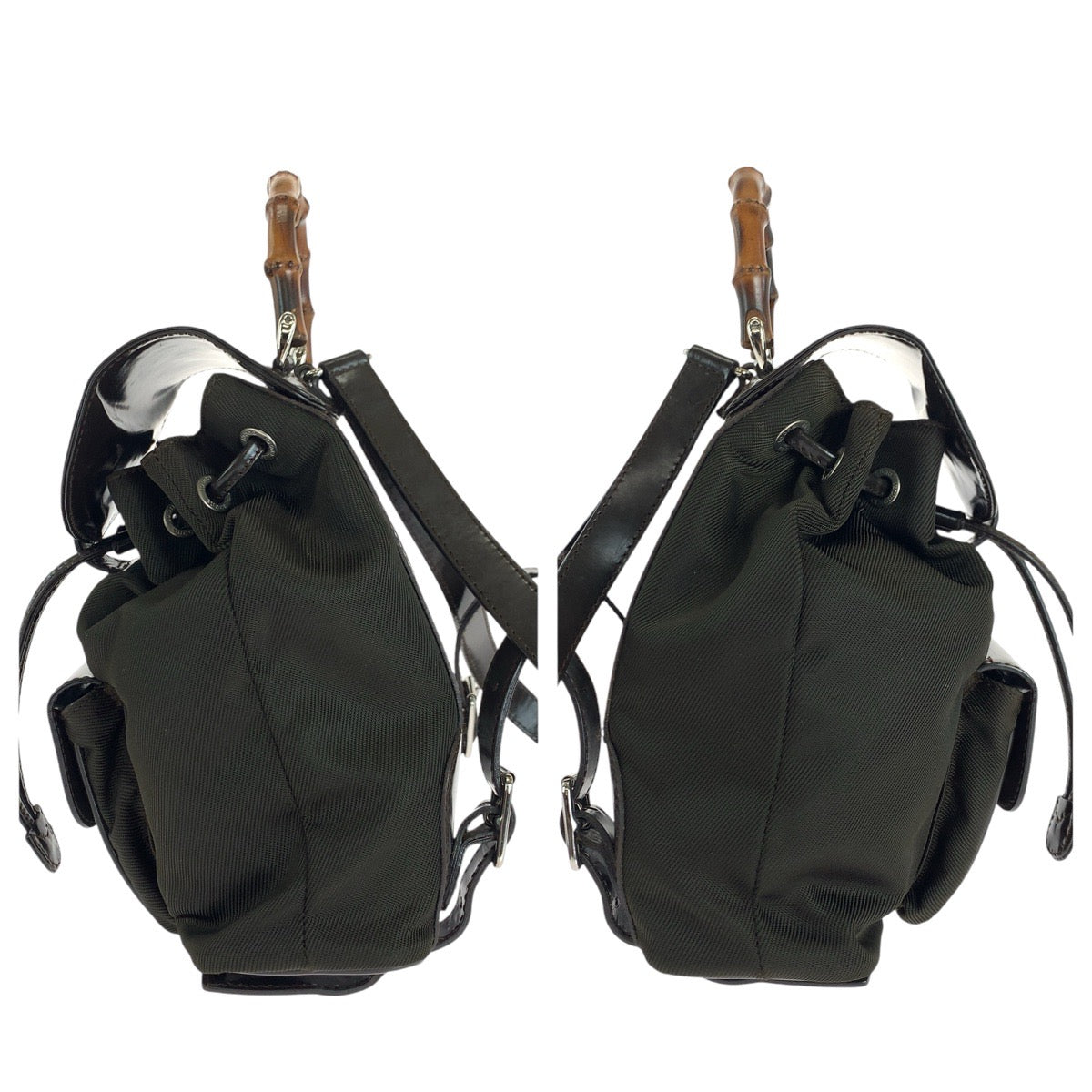 GUCCI Backpack 003 1998 0030 canvas Brown Bamboo