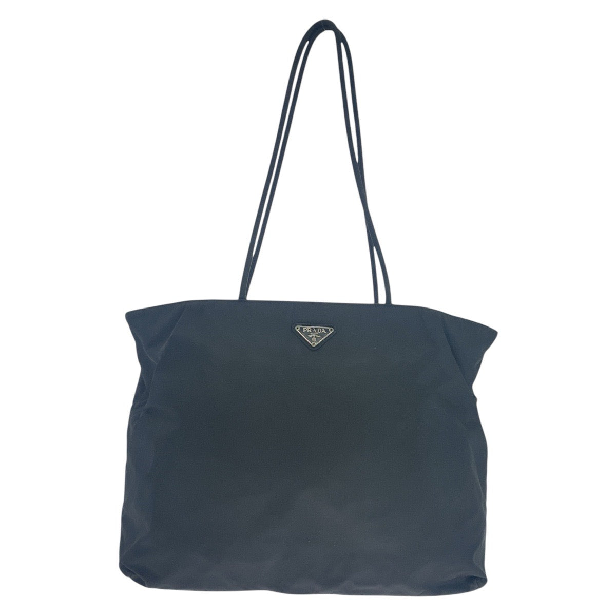 PRADA Shoulder Bag Nylon Black SilverMetal Test Triangle With logo