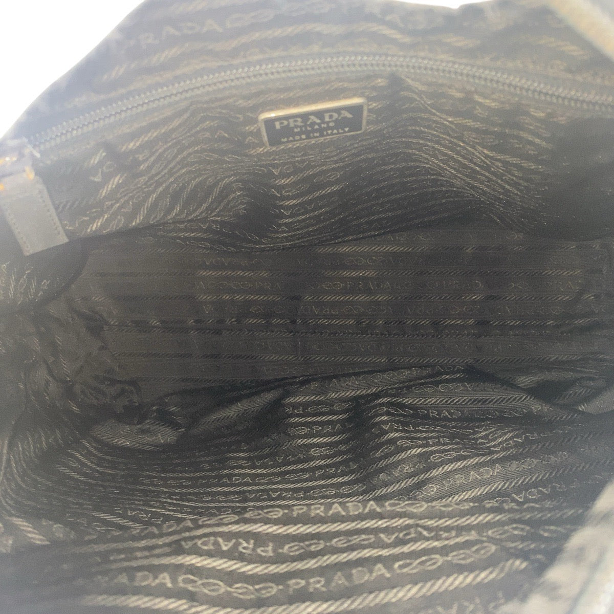 PRADA Shoulder Bag Nylon Black SilverMetal Test Triangle With logo