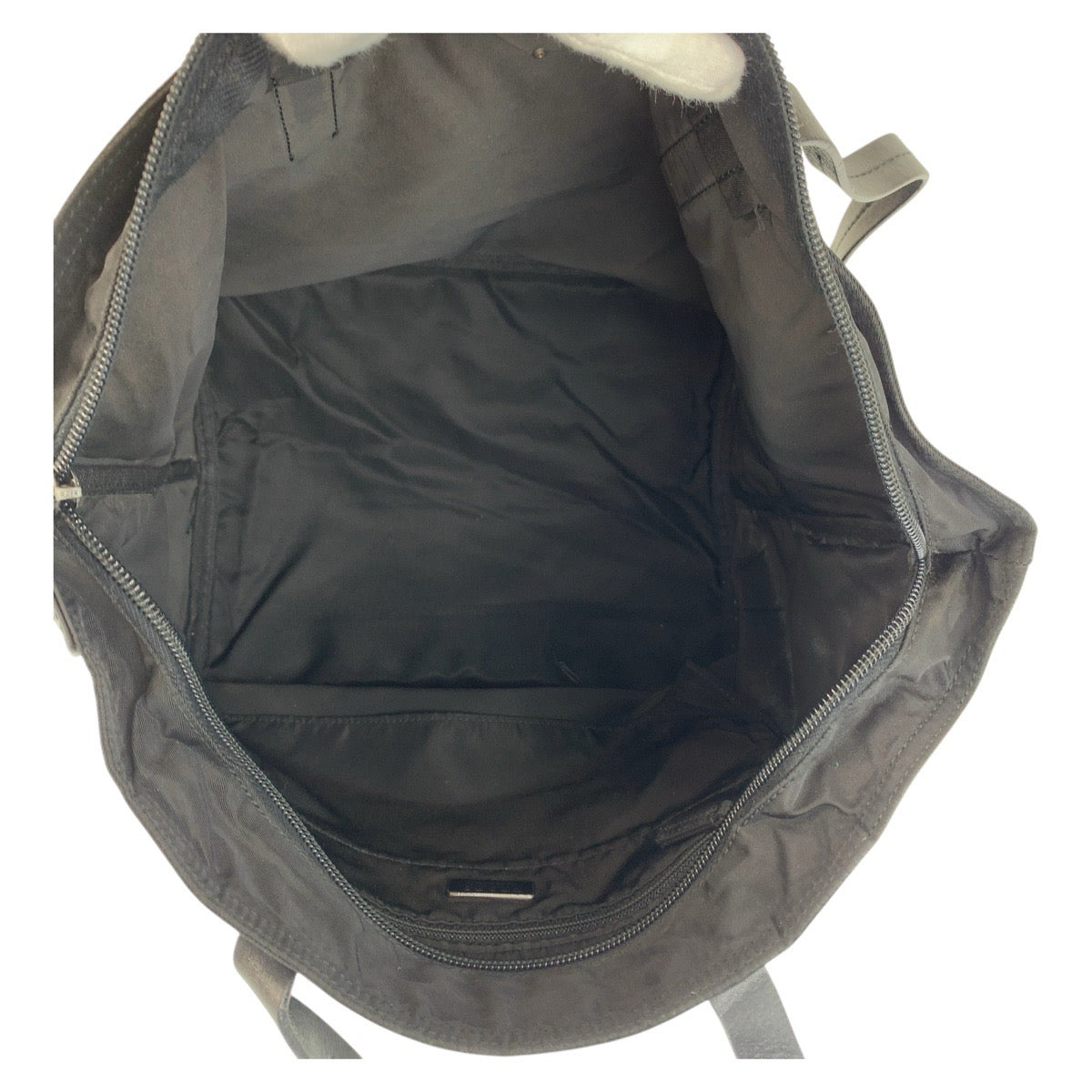 PRADA Tote Bag Nylon Black SilverMetal Test Triangle With logo