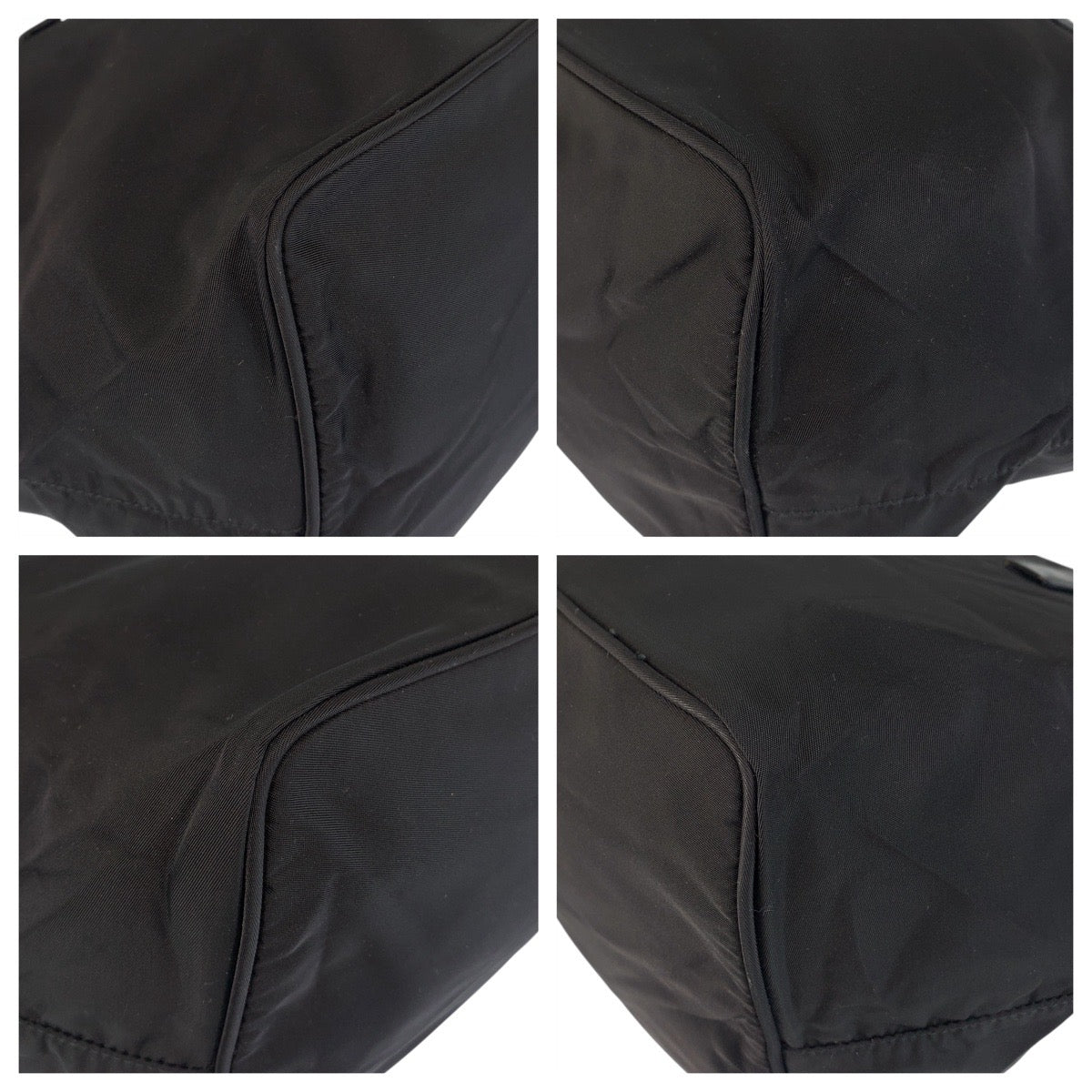 PRADA Tote Bag Nylon Black SilverMetal Test Triangle With logo