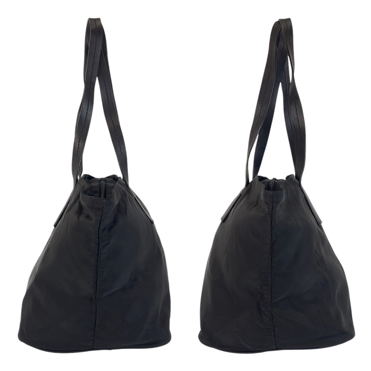 PRADA Tote Bag Nylon Black SilverMetal Test Triangle With logo