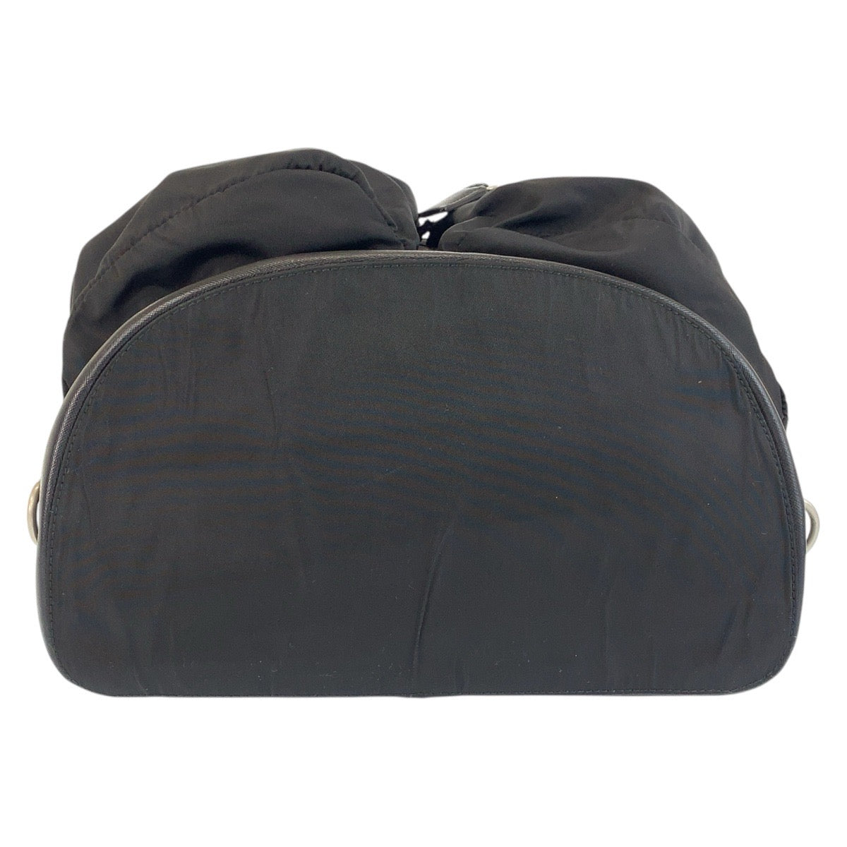 PRADA Backpack Nylon black Testo Saffiano Triangle With logo
