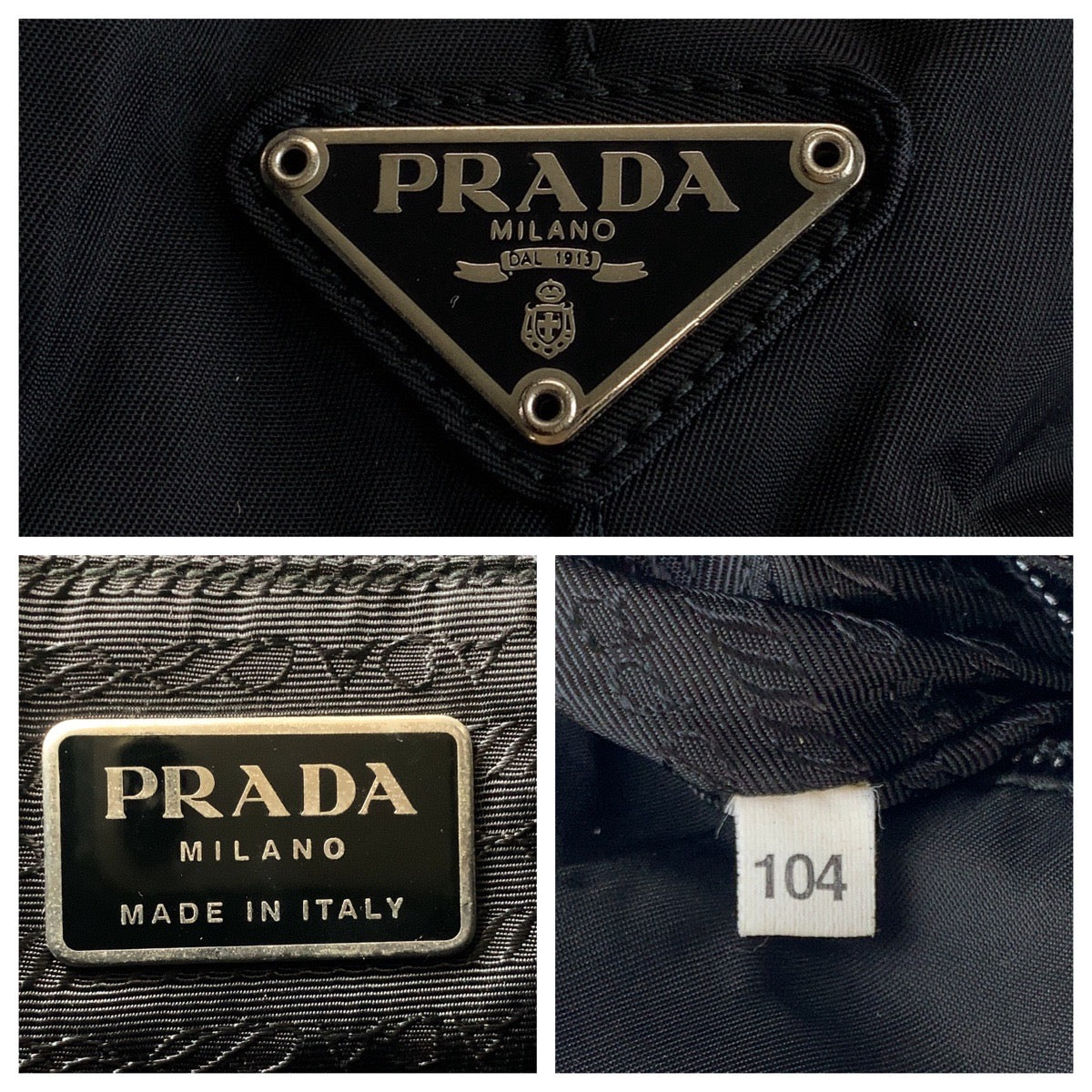 PRADA Tote Bag Nylon Black black Test Triangle With logo