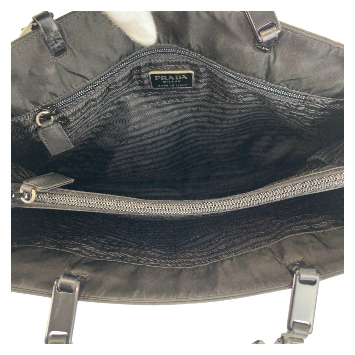 PRADA Tote Bag Nylon Black black Test Triangle With logo