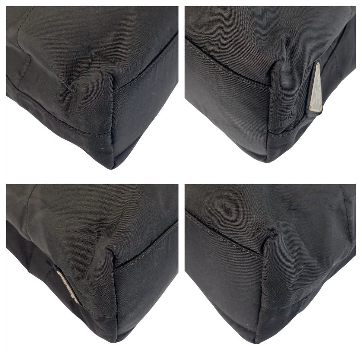 PRADA Tote Bag Nylon Black black Test Triangle With logo