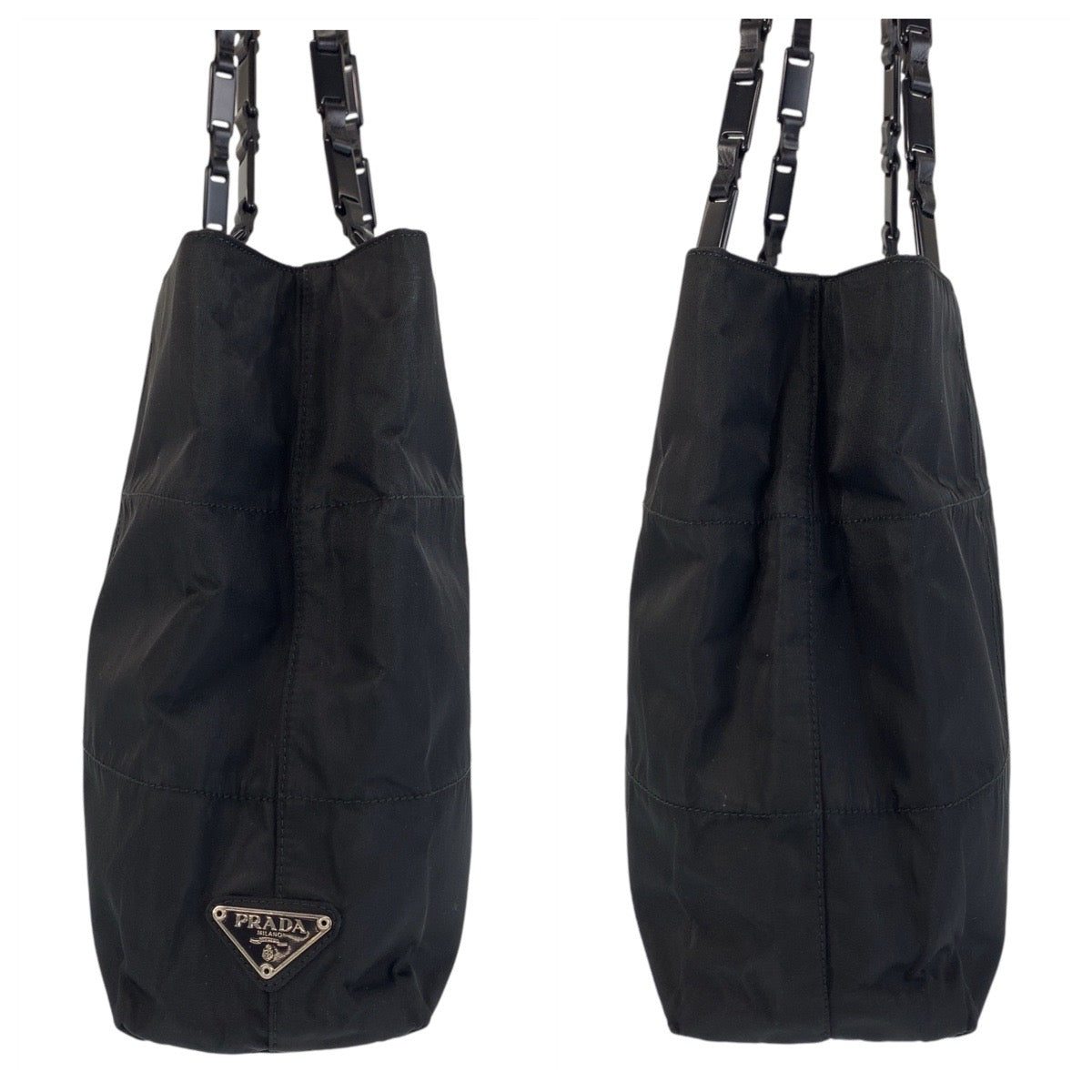 PRADA Tote Bag Nylon Black black Test Triangle With logo