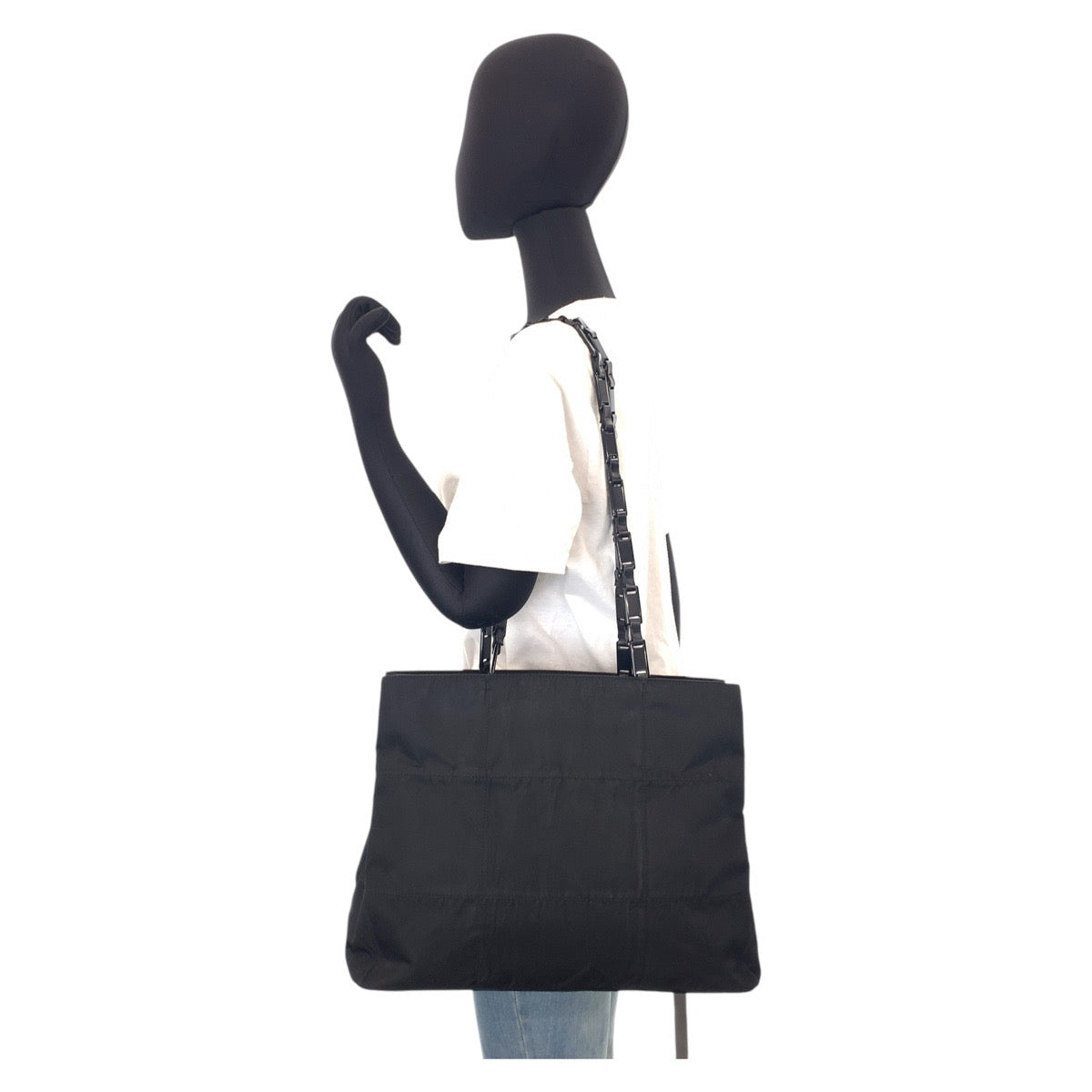 PRADA Tote Bag Nylon Black black Test Triangle With logo