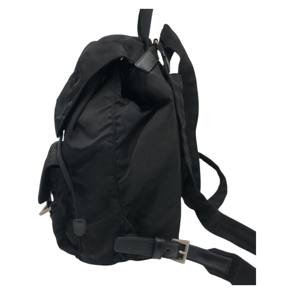 PRADA Backpack Nylon Black black Test Triangular logo