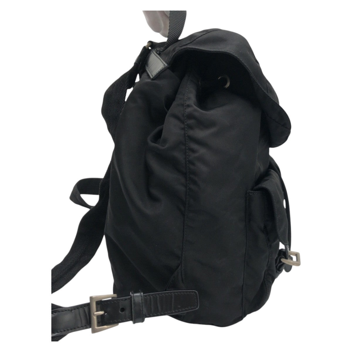 PRADA Backpack Nylon Black black Test Triangular logo