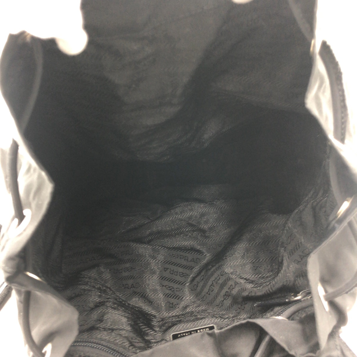 PRADA Backpack Nylon Black black Test Triangular logo