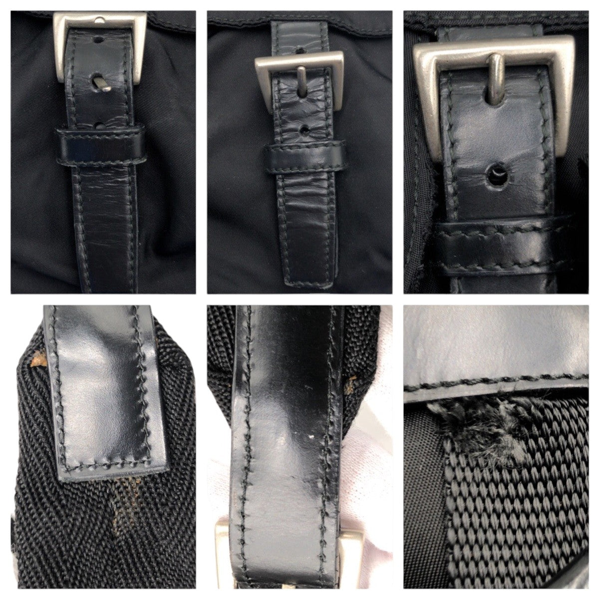 PRADA Backpack Nylon Black black Test Triangular logo