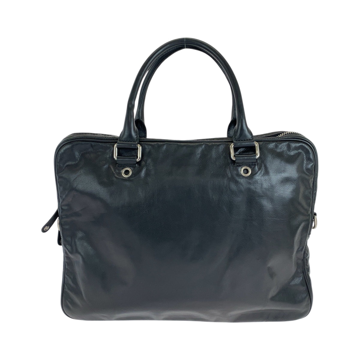 GUCCI Business bag 211113 leather Black SilverMetal