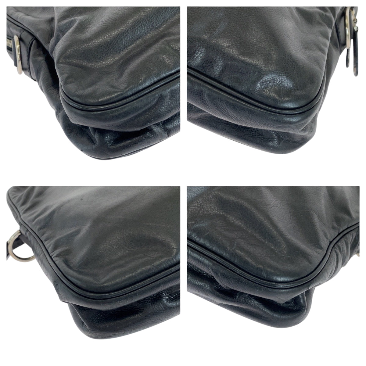 GUCCI Business bag 211113 leather Black SilverMetal