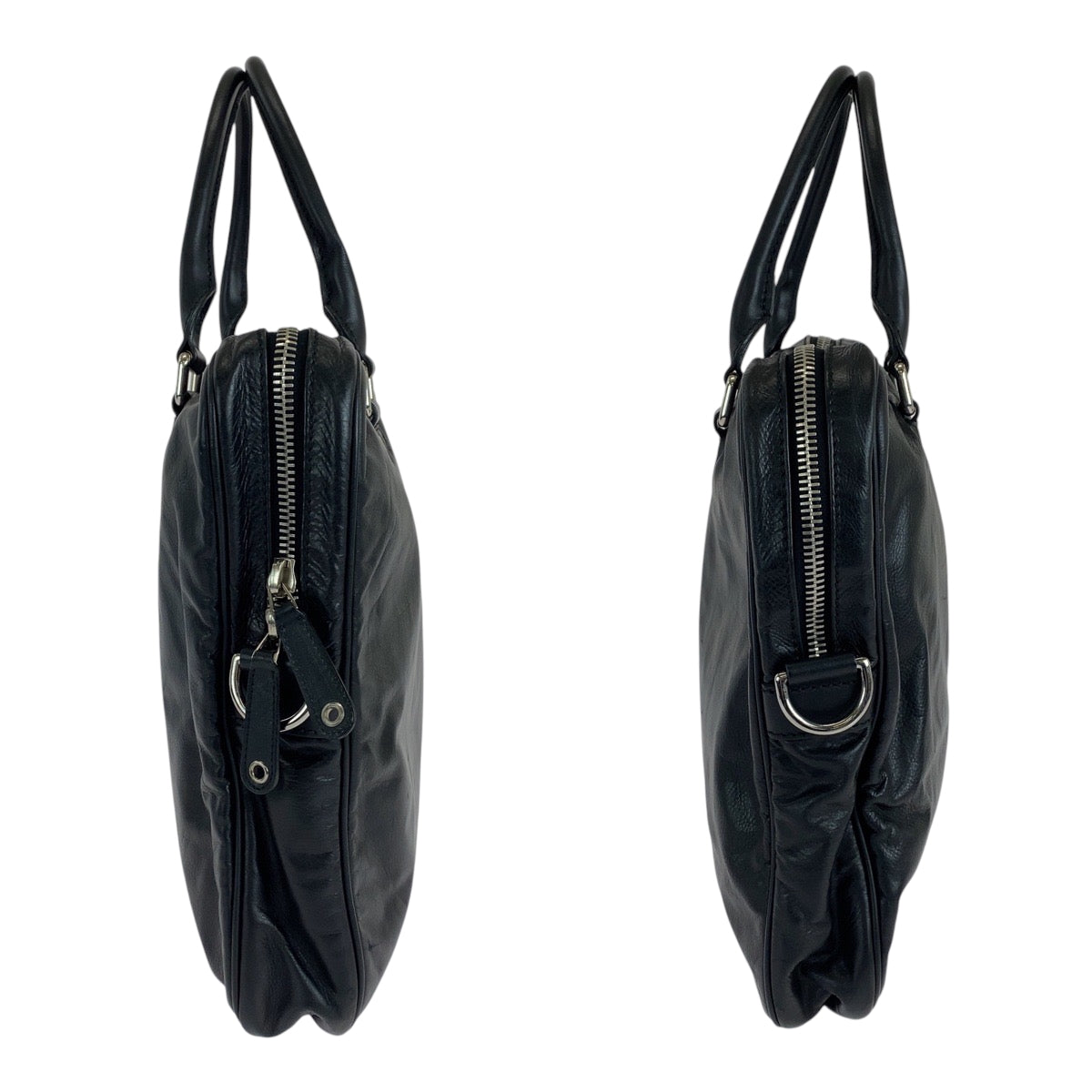GUCCI Business bag 211113 leather Black SilverMetal