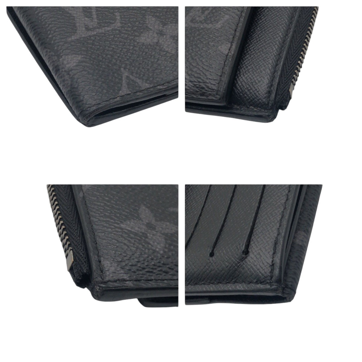 LOUIS VUITTON Bifold Wallet M81568 PVC Black SilverMetal Monogram Eclipse hybrid wallet