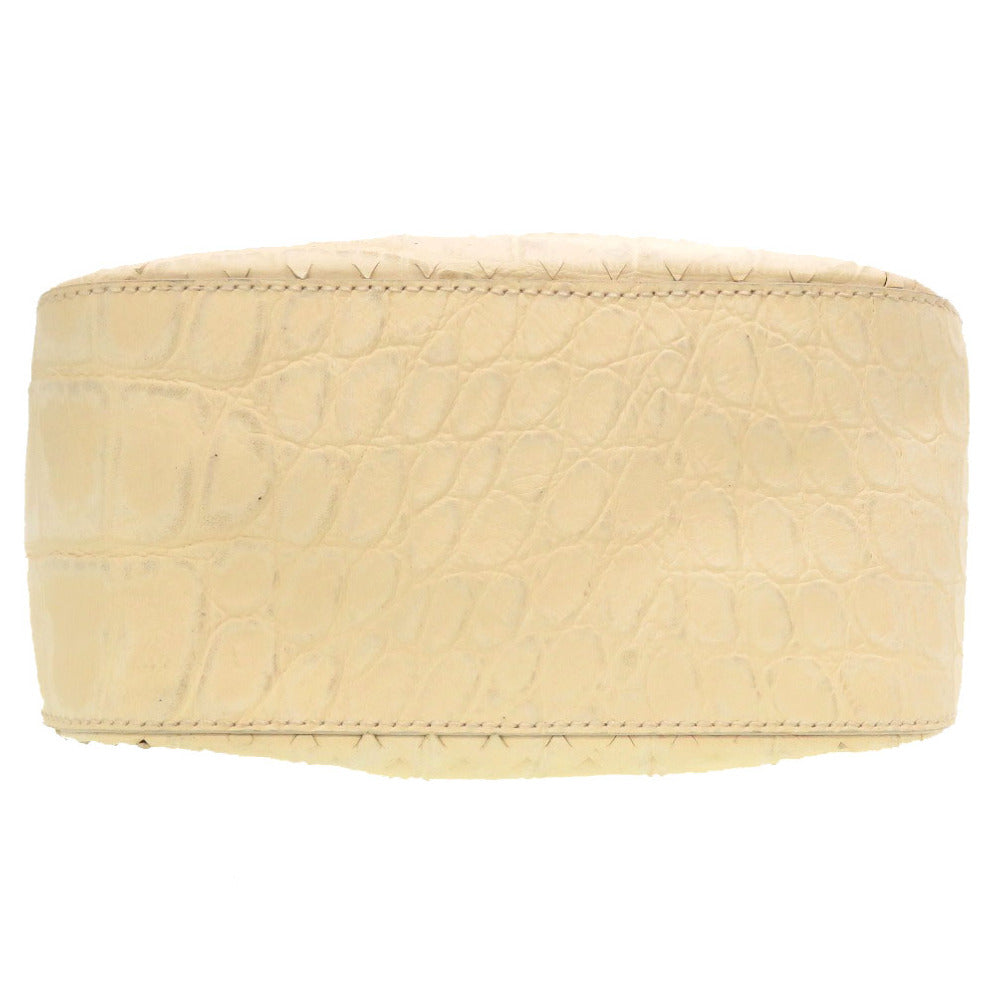FENDI Shoulder Bag Embossed leather Ivory Women Used Authentic