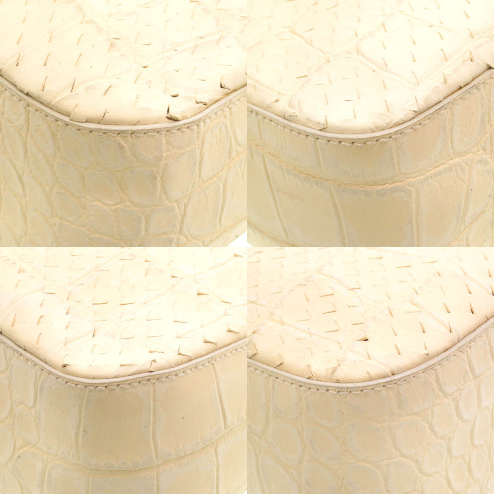 FENDI Shoulder Bag Embossed leather Ivory Women Used Authentic