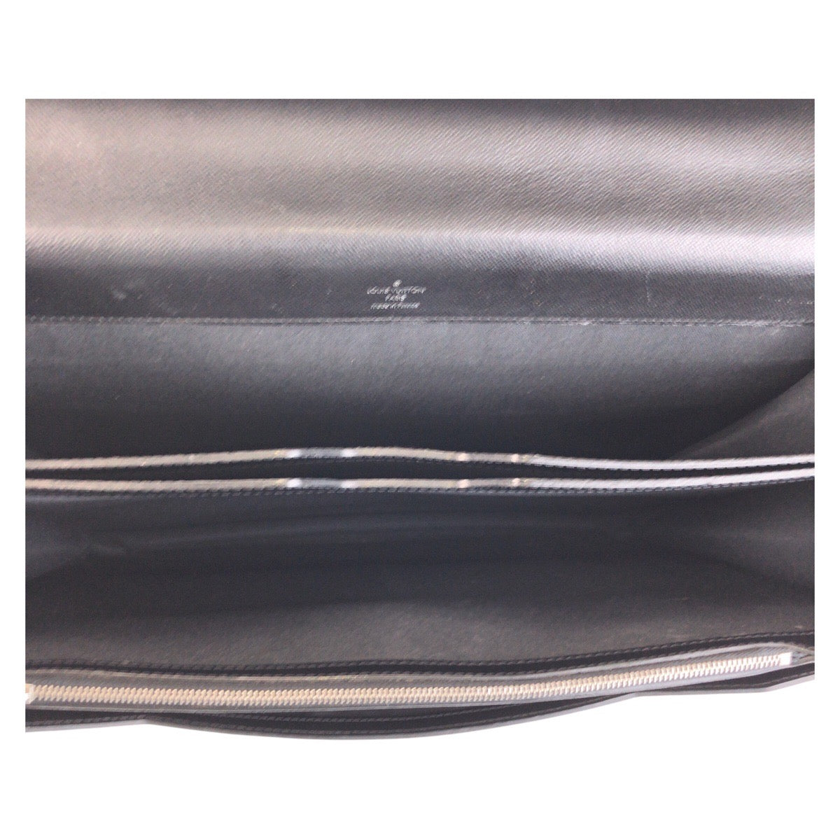 LOUIS VUITTON Business bag M31052 leather Ardoise Black SilverMetal Taiga Robusto 1
