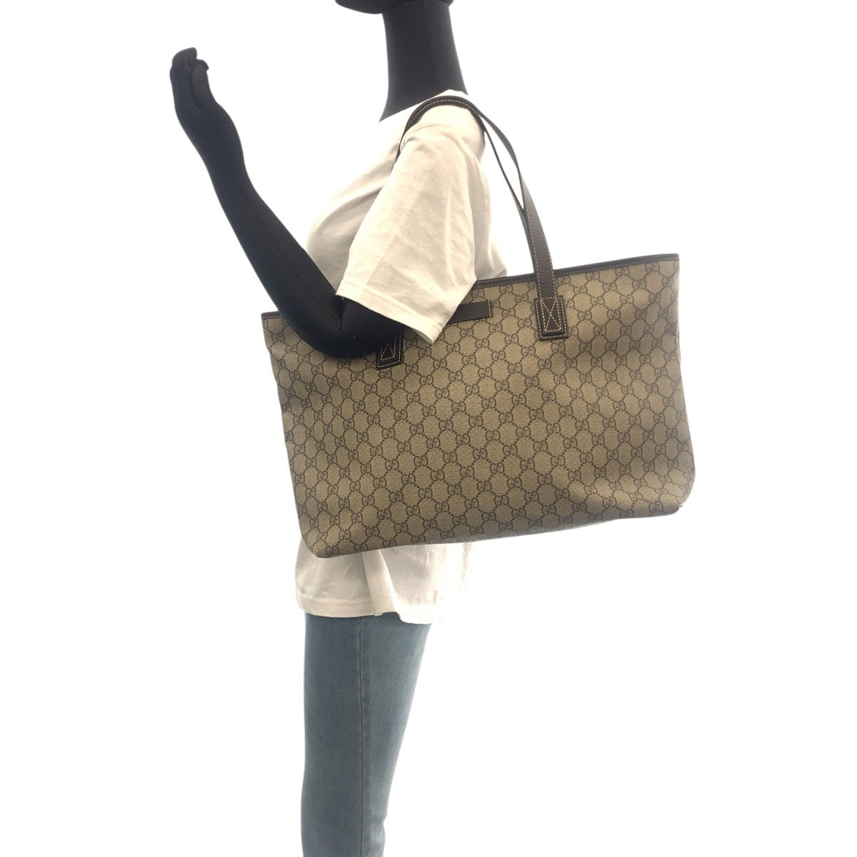 GUCCI Tote Bag 211137 GG Supreme Canvas beige