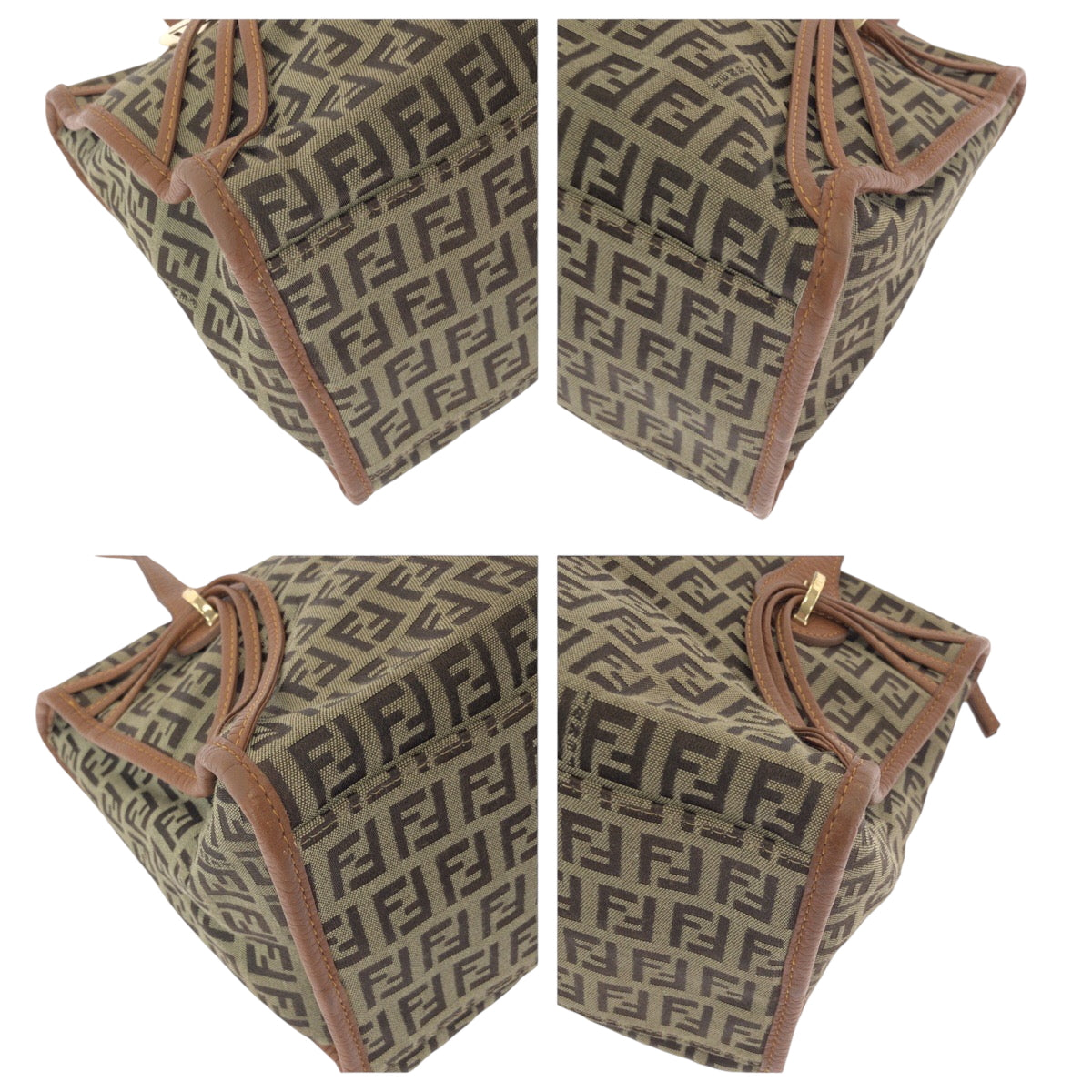 FENDI Tote Bag 8BL070 canvas Brown Zucchino