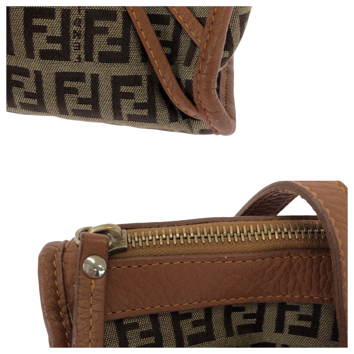 FENDI Tote Bag 8BL070 canvas Brown Zucchino