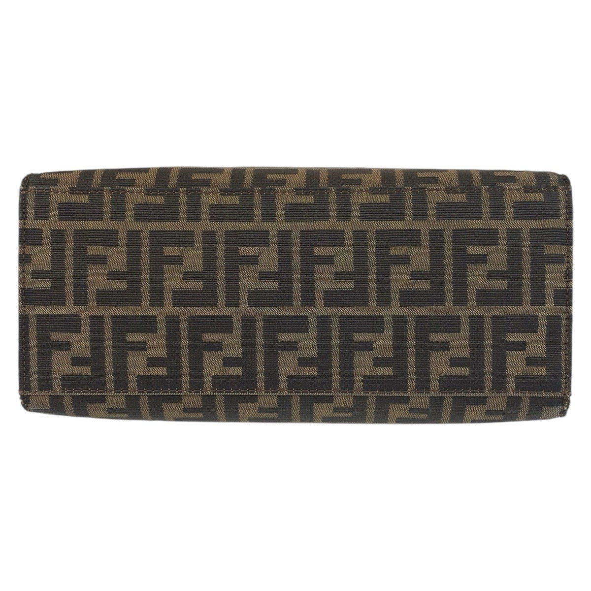FENDI Tote Bag canvas Brown Silver Metal Zucca