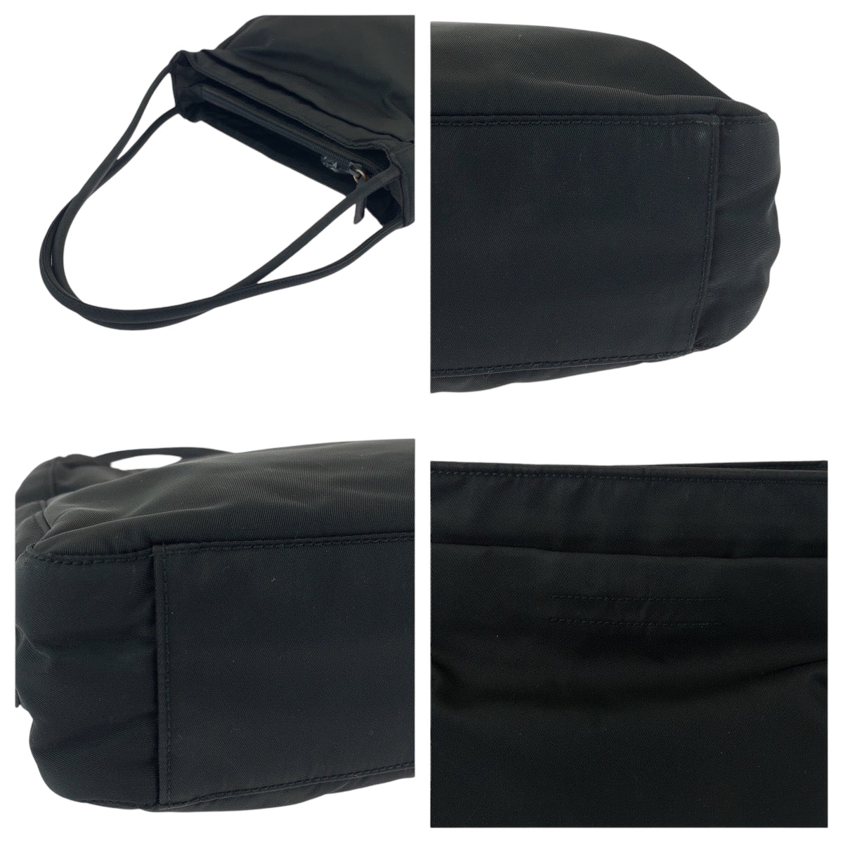 PRADA Tote Bag Nylon Black SilverMetal Test Triangle With logo
