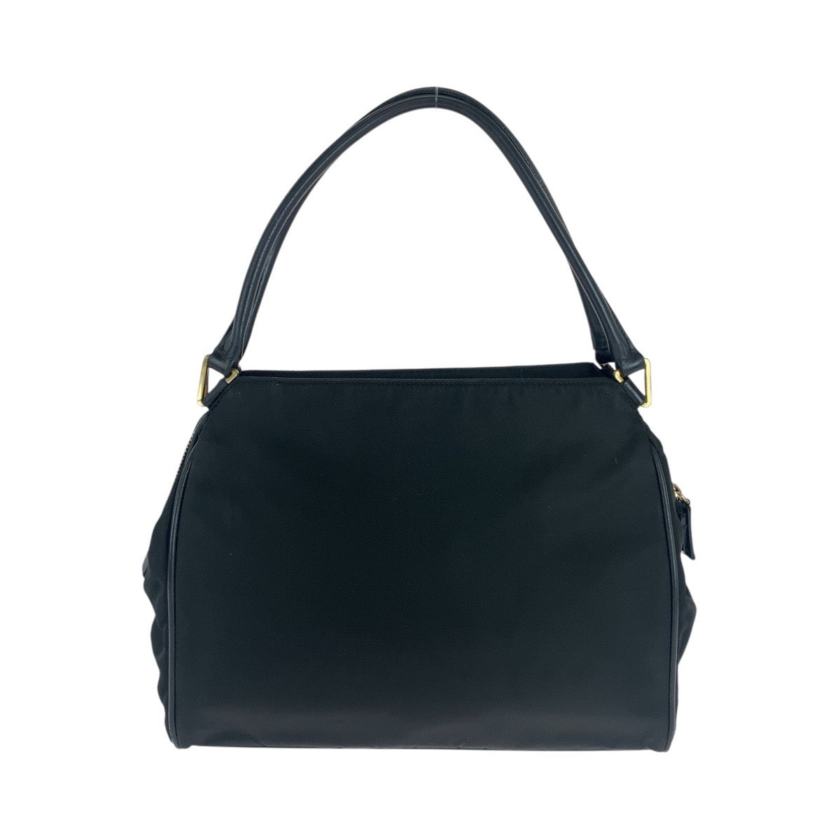 PRADA Tote Bag Nylon Black GoldMetal Test Triangle With logo