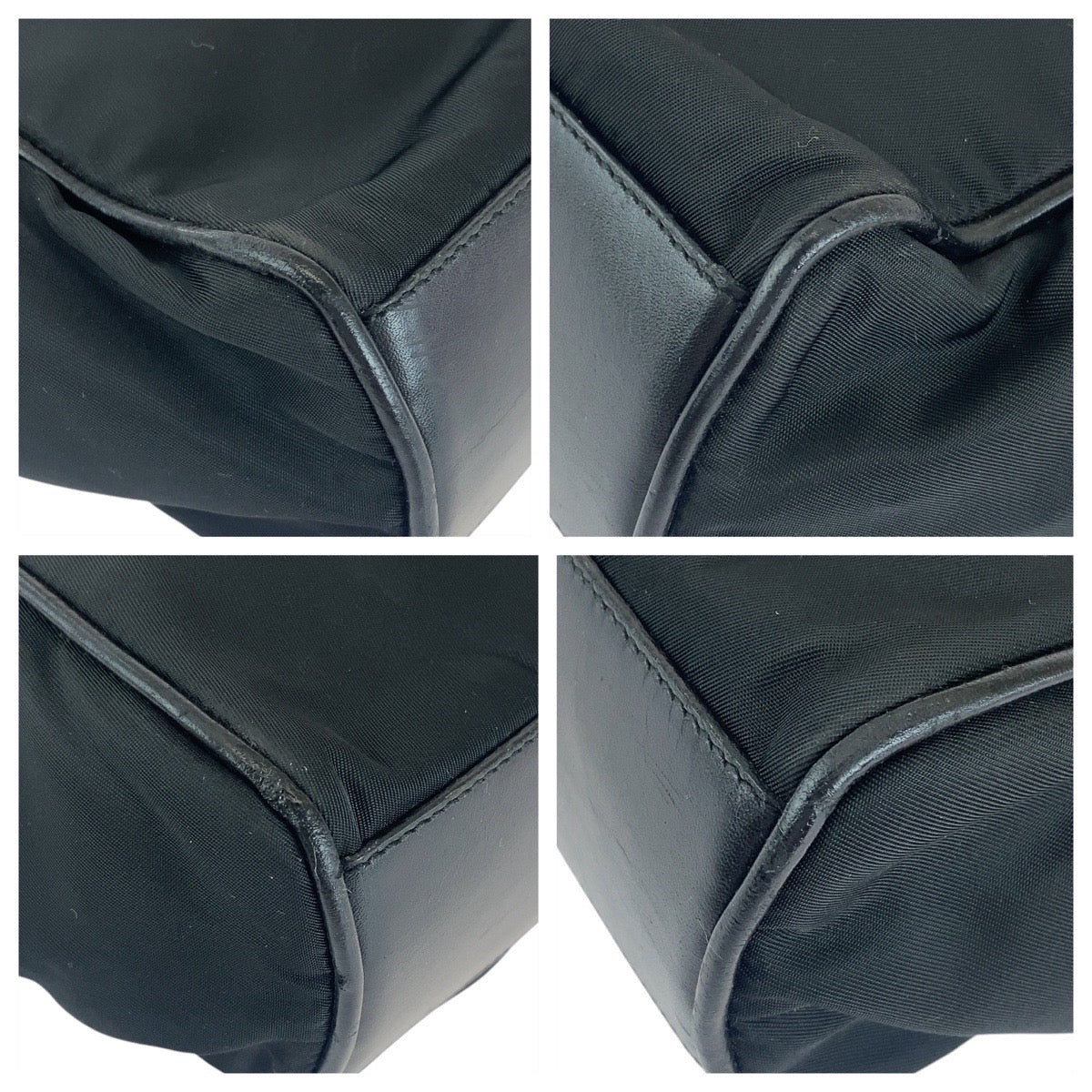 PRADA Tote Bag Nylon Black GoldMetal Test Triangle With logo