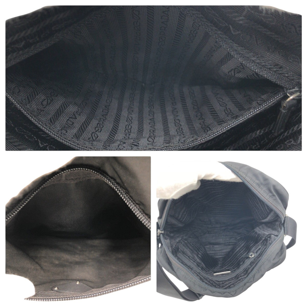 PRADA Shoulder Bag Nylon Black black Test Triangular logo