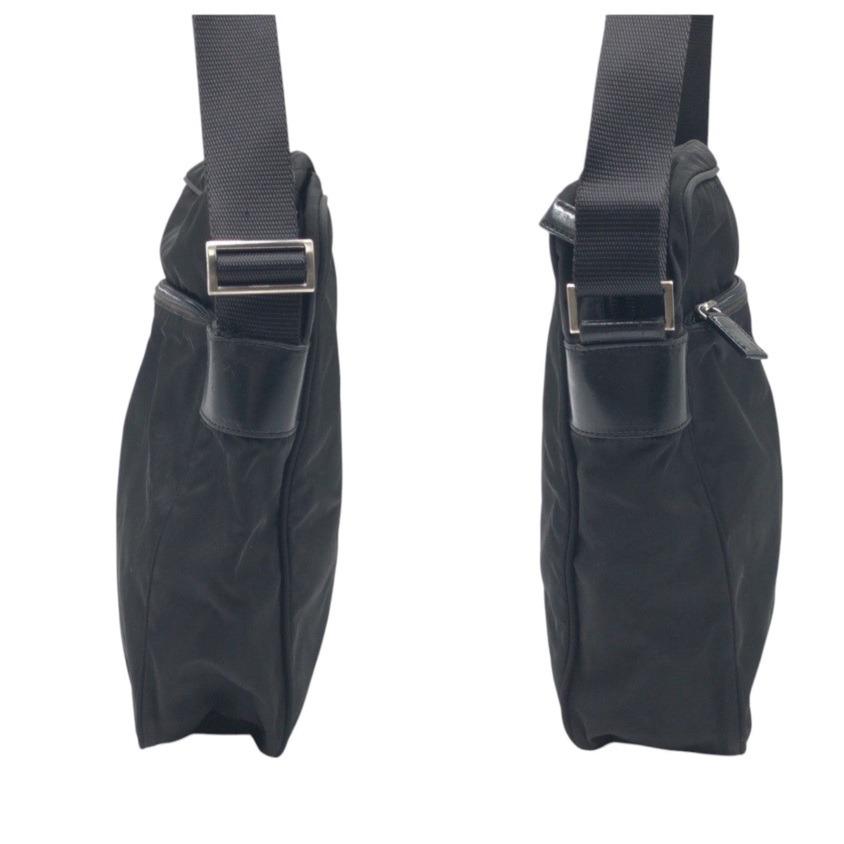 PRADA Shoulder Bag Nylon Black black Test Triangular logo