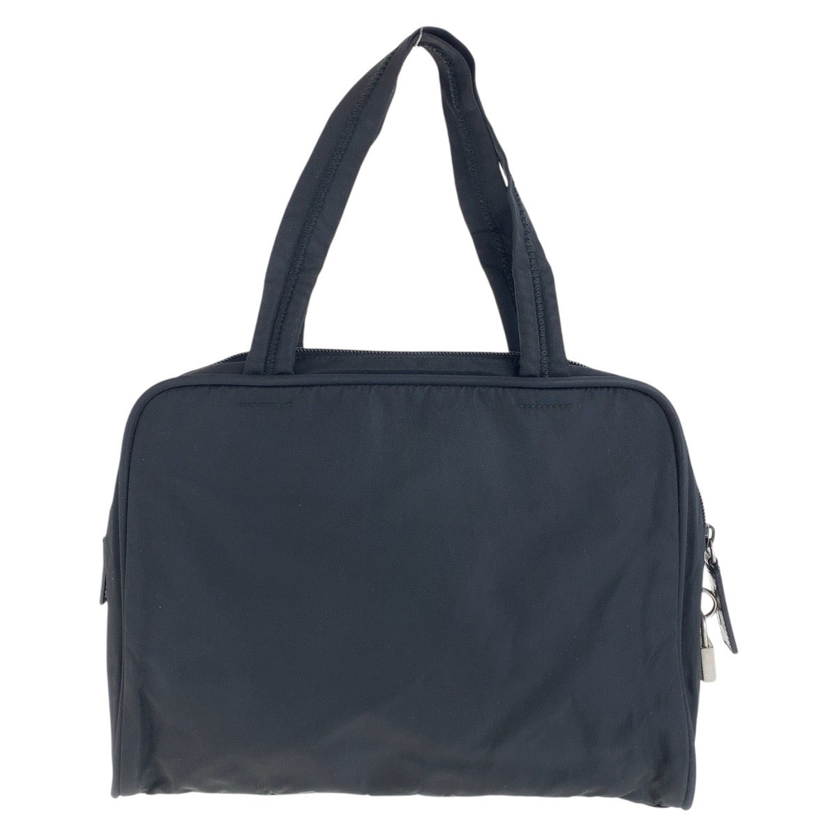 PRADA Tote Bag Nylon Black SilverMetal Test Triangle With logo